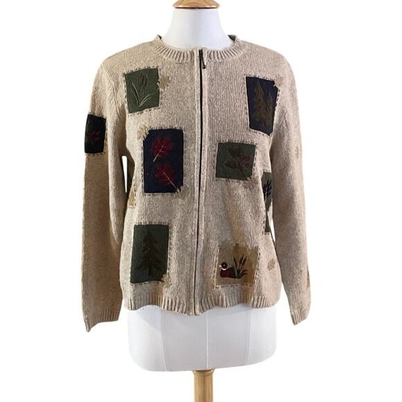 Croft & Barrow Ramie, Wool, Angora Blend Fall / Autumn Zipper Cardigan/Jacket, M - Picture 1 of 16